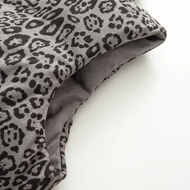 2025 Autumn and Winter New Women's Clothing Design Sense Double-sided Retro Leopard Print Down Cotton Vest Jacket