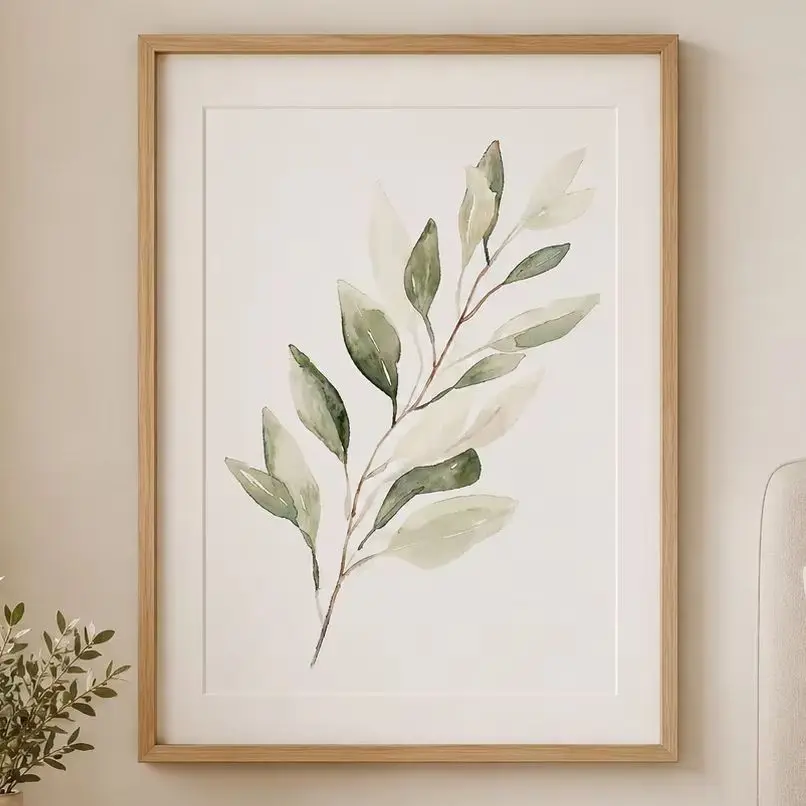 Ethereal Foliage Poster,Canvas Wall Print,Modern Art Illustration,High‑Grade Home Decoration Artwork for Bedroom,Living Room