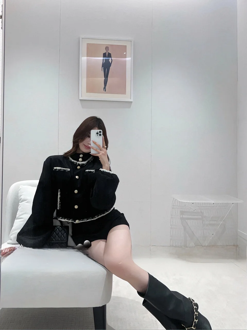 패셔너블한 대비색 코듀로이 숏 코트 루즈 슬림 여성용 럭셔리 스타일 아우터웨어 긴 소매 버튼 클로저