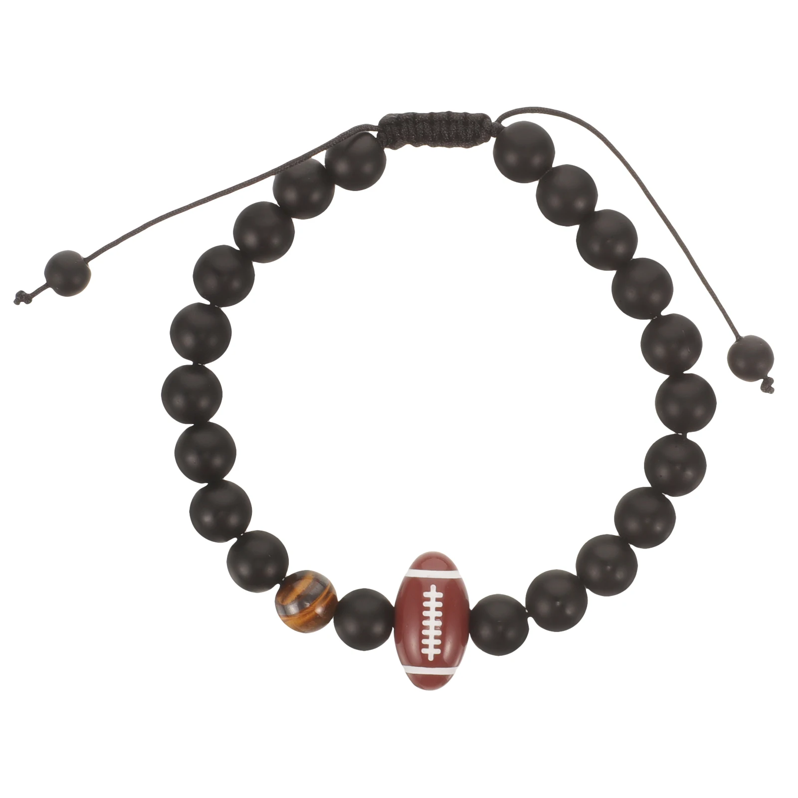 

Rugby Bracelet Sports Supply Decorative Wrist Chic Frosted Stone Fans Accessory Wear resistant Adjustable Bracelet H made Gift