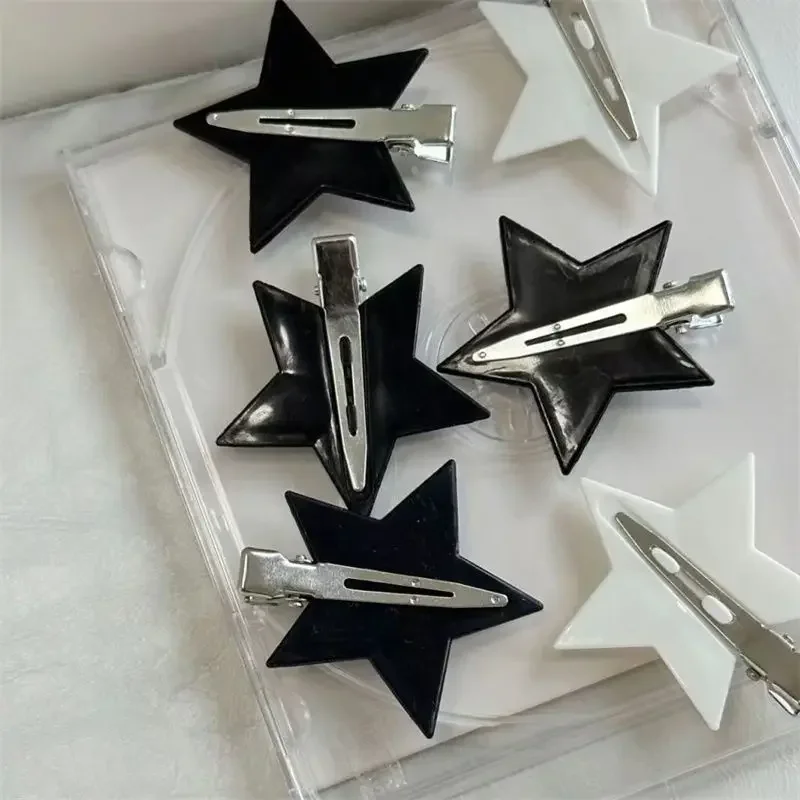 2pcs Sweet Cool Star Hairpin 2023 Korean New Simple Charm Metal Bobby Pin Y2k Alligator Clip Hair Accessories for Girl Headdress