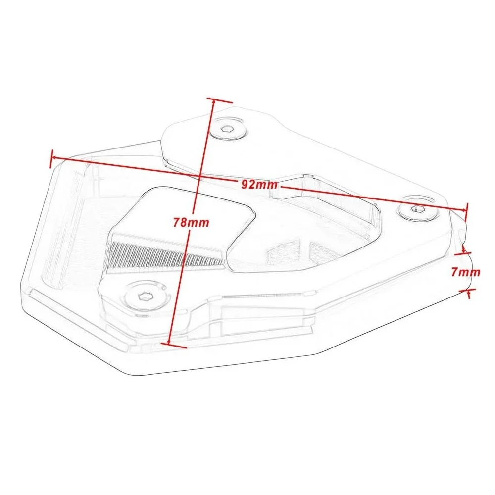 Motorcycle Foot Stand Kickstand Pad Extension Kit Pedal Side Support Bracket For Honda CRF1000L Africa Twin ABS/DCT 2016-2019 view 4