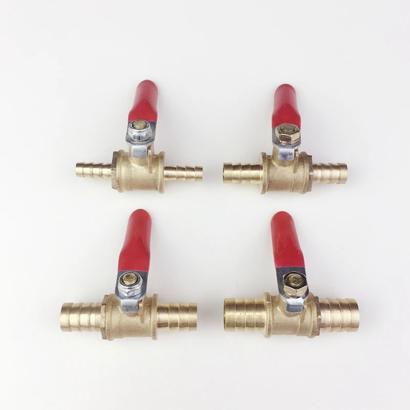 6mm 8mm 10mm 12mm Barb Brass Ball Valves Water Oil Air Gas Fuel Shutoff Pipe Valve Fittings