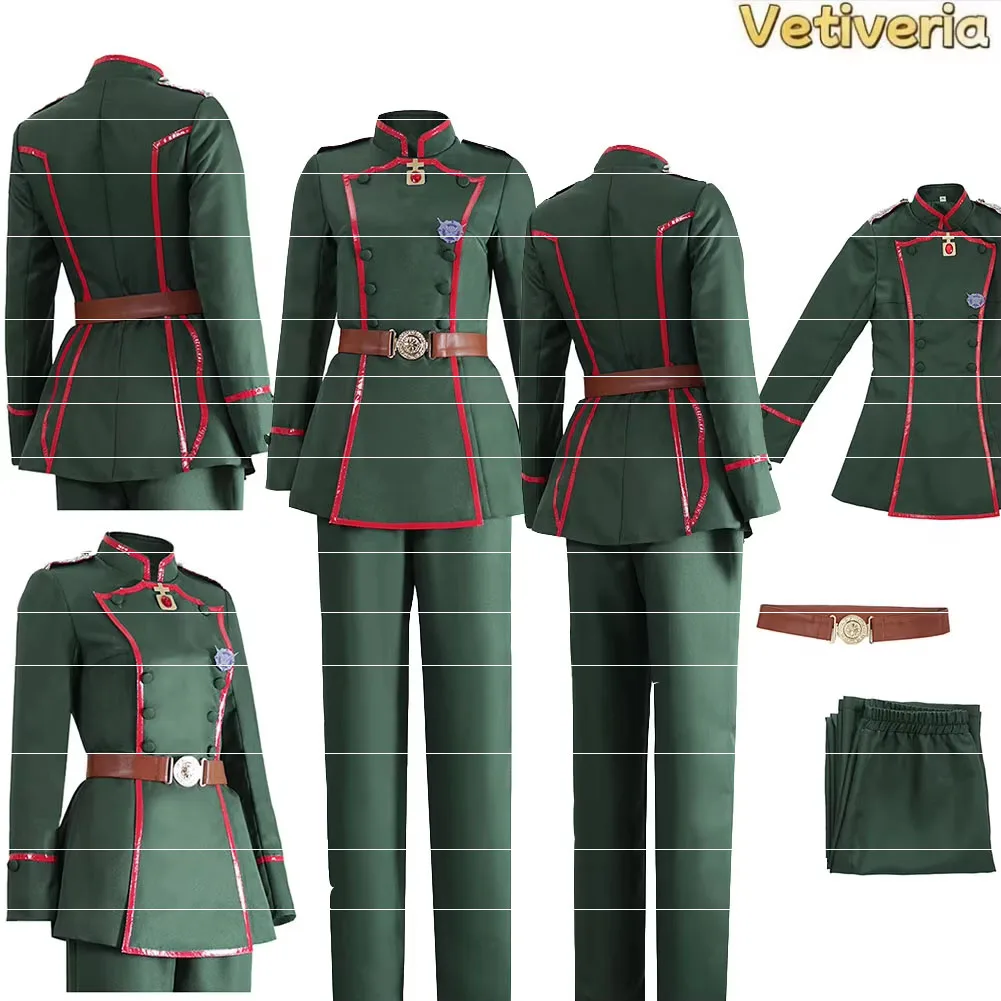 

Anime Saga Tanya Cosplay von Degurechaff Uniform Costume Women Fantasy Top Pants Roleplay Outfits Halloween Carnival Party Suit
