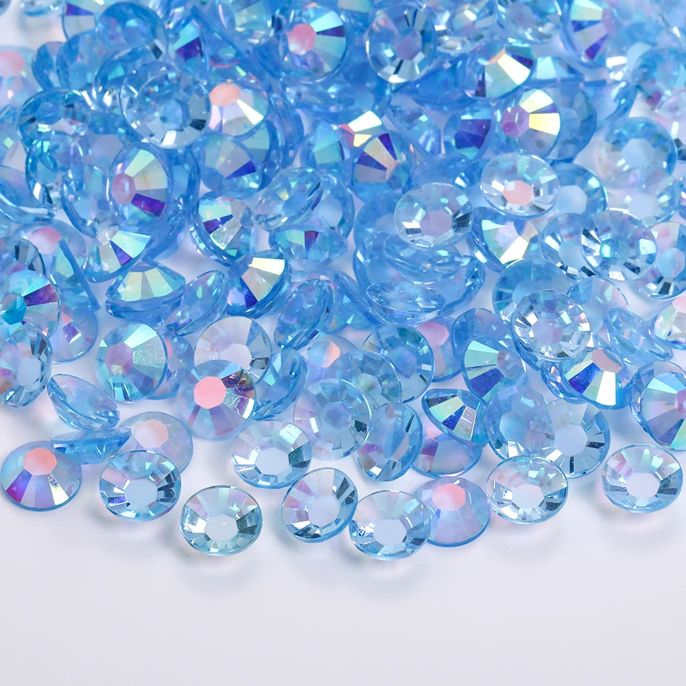 Transparent Resin Rhinestones Flatback Bulk Royal Blue For Tumblers Shiny Gemstones Ab Crystals Diy For Crafts Ss06/12/16/20/30