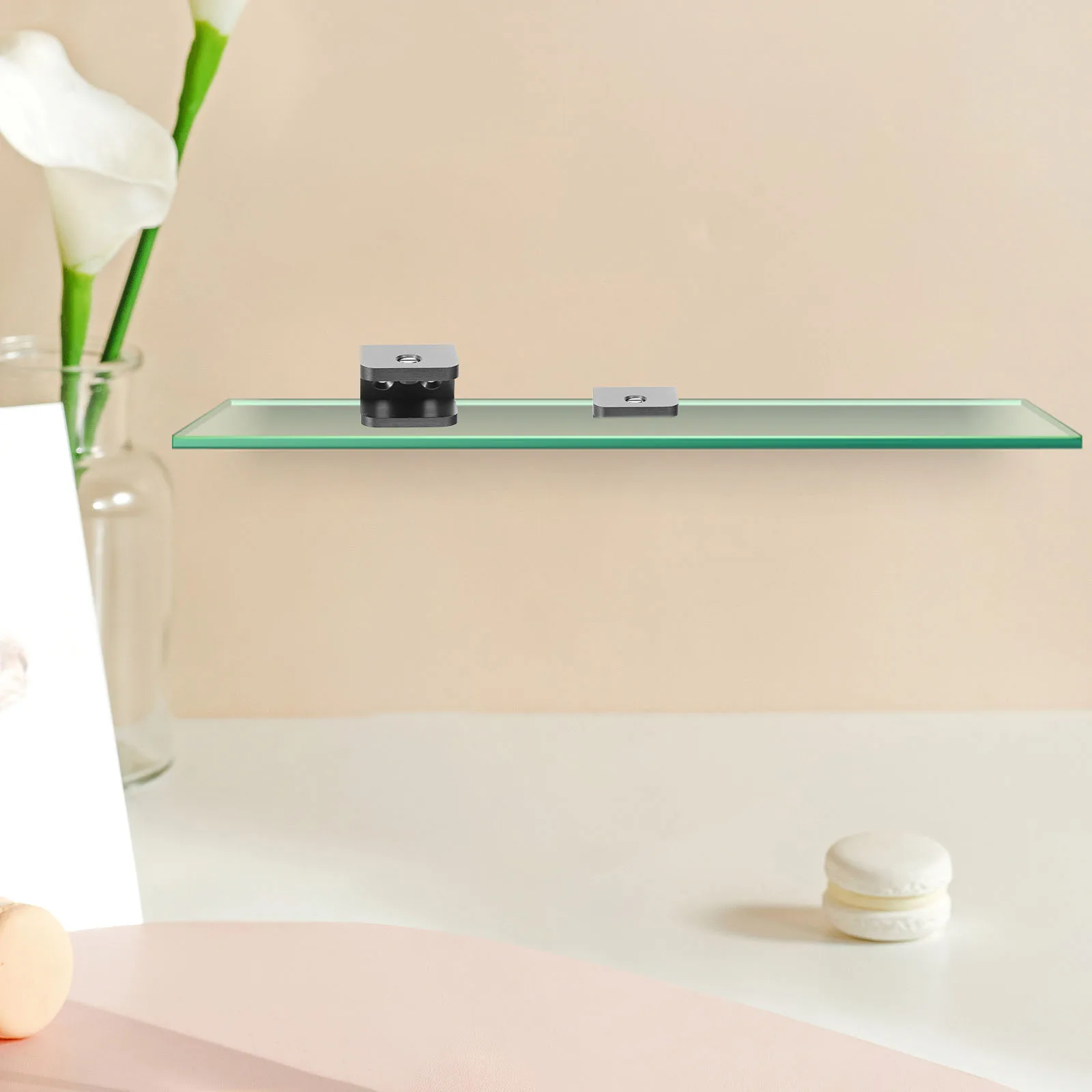 

Glass Shelf Clamp Layer Board Bracket Mirror Hangers Heavy Duty Shower Door Hardware Glass Retainer Clips Bright Surface Easy