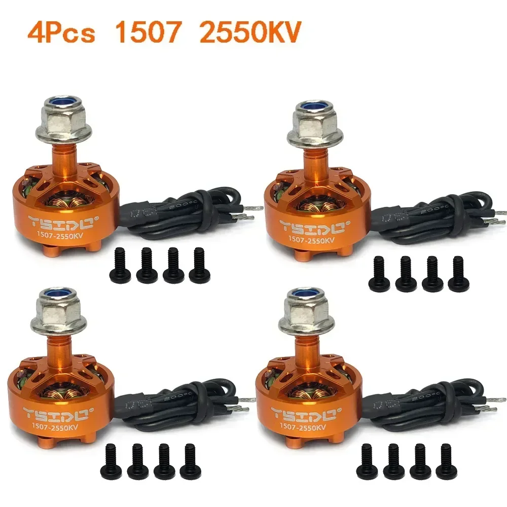 

4 шт. 1507 Бесколлекторные моторы 2550KV 3650KV 3-6S Lipo для 3-дюймового радиоуправляемого гоночного дрона Freestyle FPV Q