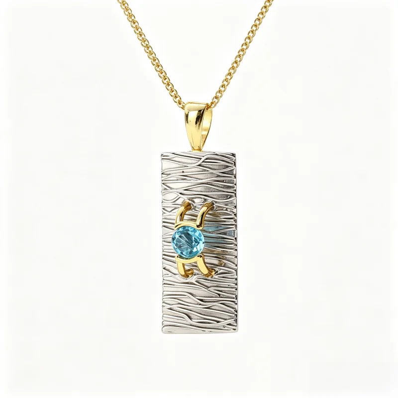 Fashion Creative 925 Sterling Silver Pendant Inlaid Natural Topaz Geometry Classic Elegance Pendant Lady Party Fine Jewelry Gift