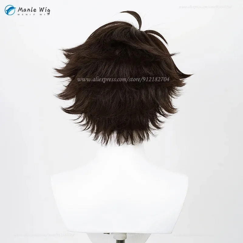 Anime tooru cosplay peruca marrom curto oikawa toru resistente ao calor sintético acessórios de festa de cabelo de halloween adereços
