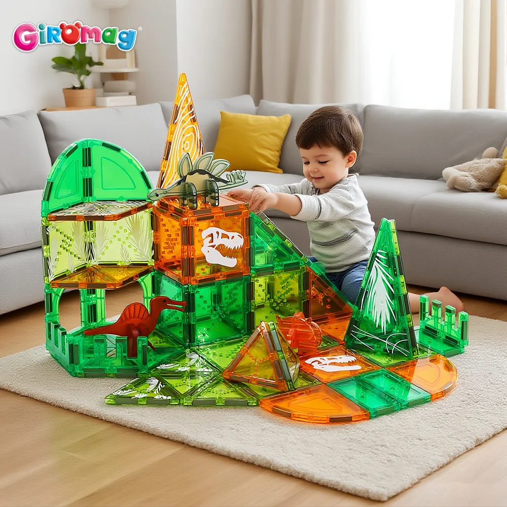 

GIROMAG 80pcs Magnetic Blocks Set 3D Colorful Educational Toys for Boys Girls Aged 3-12 Learning Building Blocks Christmas Gift