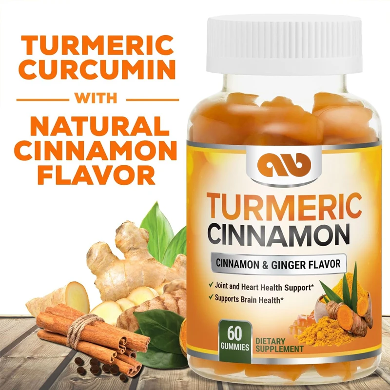 Curcumin contains 95% curcumin and black pepper, which can absorb joints to the maximum extent. Non GMO -60 gummies