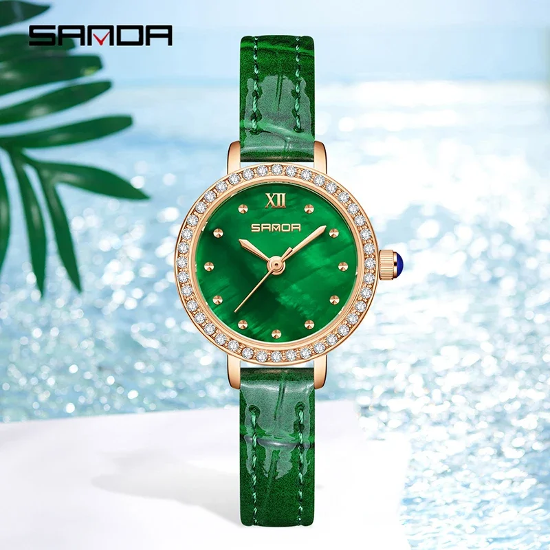 SANDA New Fashion Casual Women's Quartz Watch Alloy Compact Original Elegant Quartz Watch Luxury Waterproof Women Watches Gift