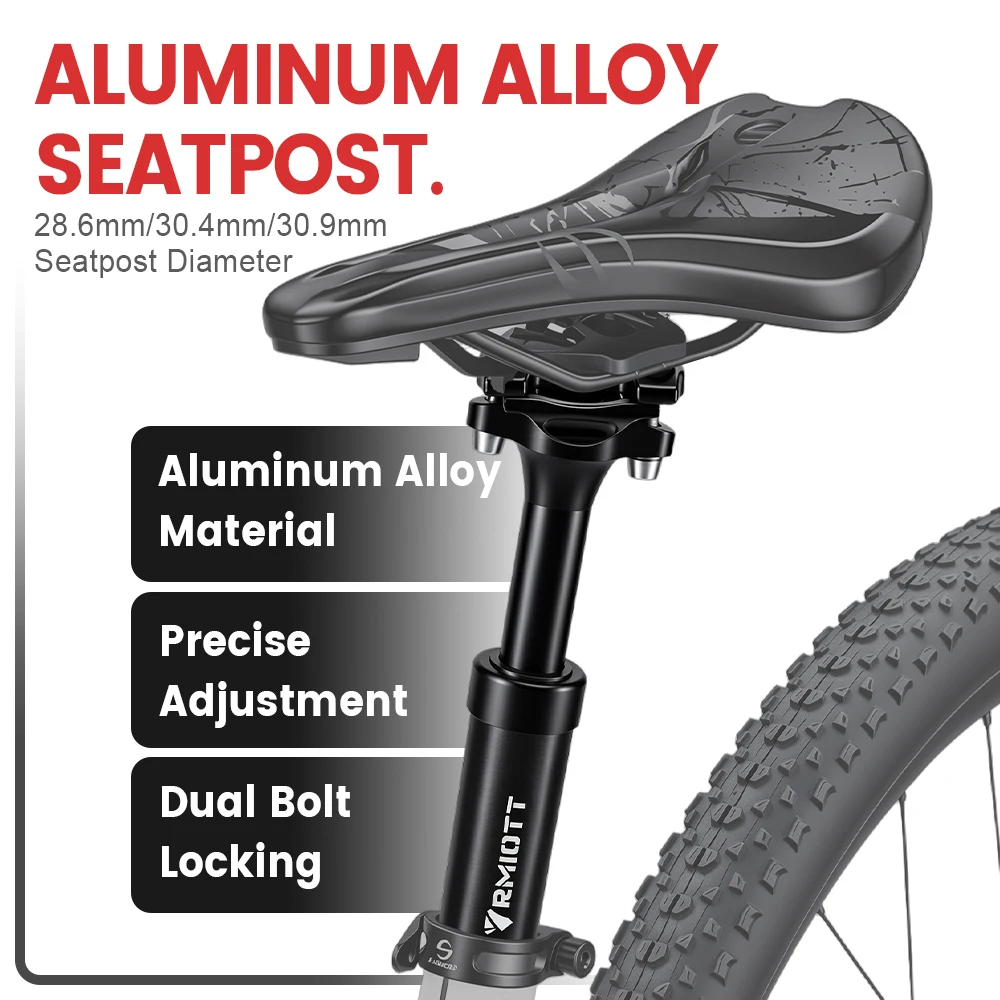 MTB Gefederte Sattelstütze 28,6/30,4/30,9mm Verstellbare Stoßdämpfende Fahrradsattelstütze für Mountainbikes – Detail 11