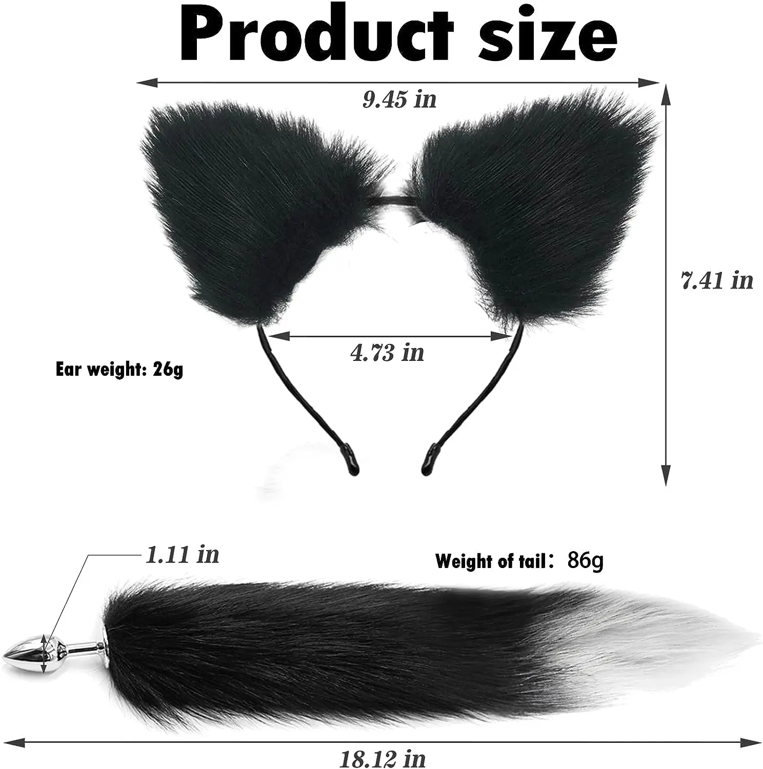 Анальная пробка с лисьим хвостом, лисий хвост, ухо, Анальная пробка, хвост, секс-игрушка для SM игр для взрослых или косплея, анальная пробка