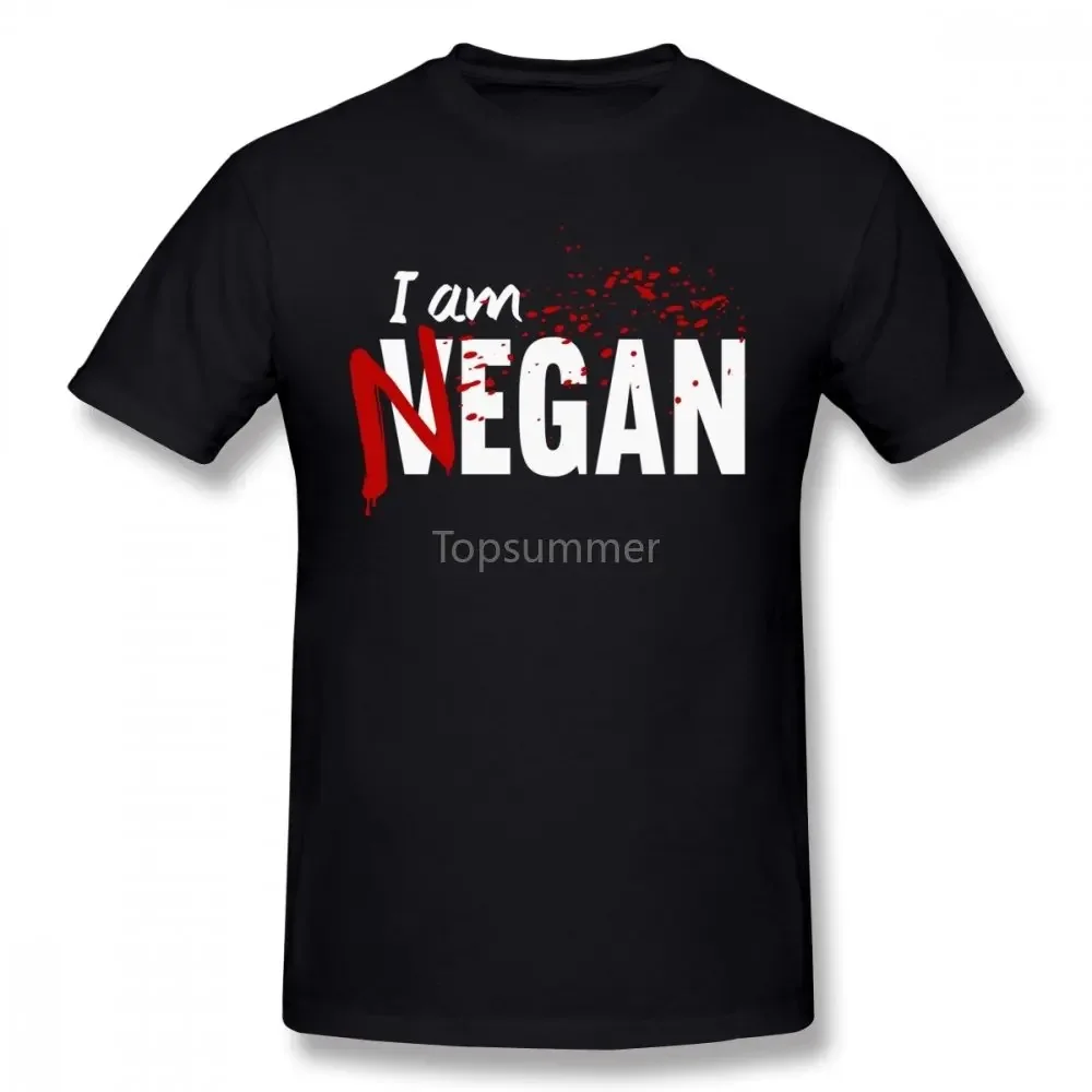 I'M Negan Walking Dead T-Shirt For Men Dropshipping Summer Short Sleeve Cotton Plus Size Custom Team Tee 4Xl 5Xl 6Xl