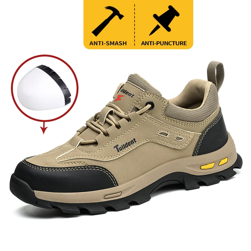 

Men's Safety Shoes Anti-puncture Work Boots Indestructible Protective Shoes Anti-smash Safety Boots Lace-up Men Steel Toe Shoes