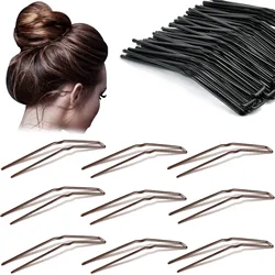 New U Shaped Metal Hair Clips Pins Ballet Hairpins Metal Bobby Hair Styling Grips Black Brown Hair Bun Clips for Women Girls