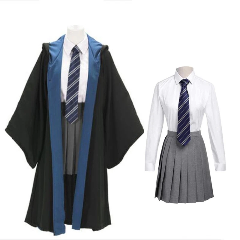 Harry Potter Cosplay Costume para adultos e crianças, Halloween, Hermione, Sonserina, Capa, Gravata, Camisa, Cachecol, Suéter, Festa