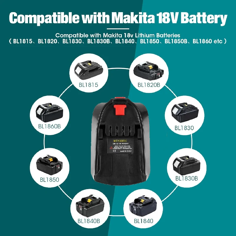 

Battery Adapter Converter Suitable For Makita 18V Lithium-ion Batteries To Bosch PBA Series Battery-powered Tools