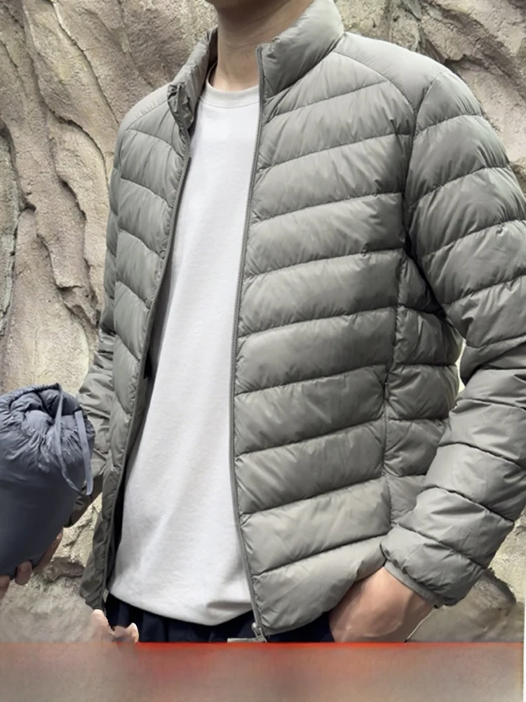 90 أسفل مبطن رقيقة جدا خفيفة الوزن الدافئة الوقوف طوق الأزواج البخاخ Jaets ملابس خارجية غير رسمية فضفاضة للشباب #1