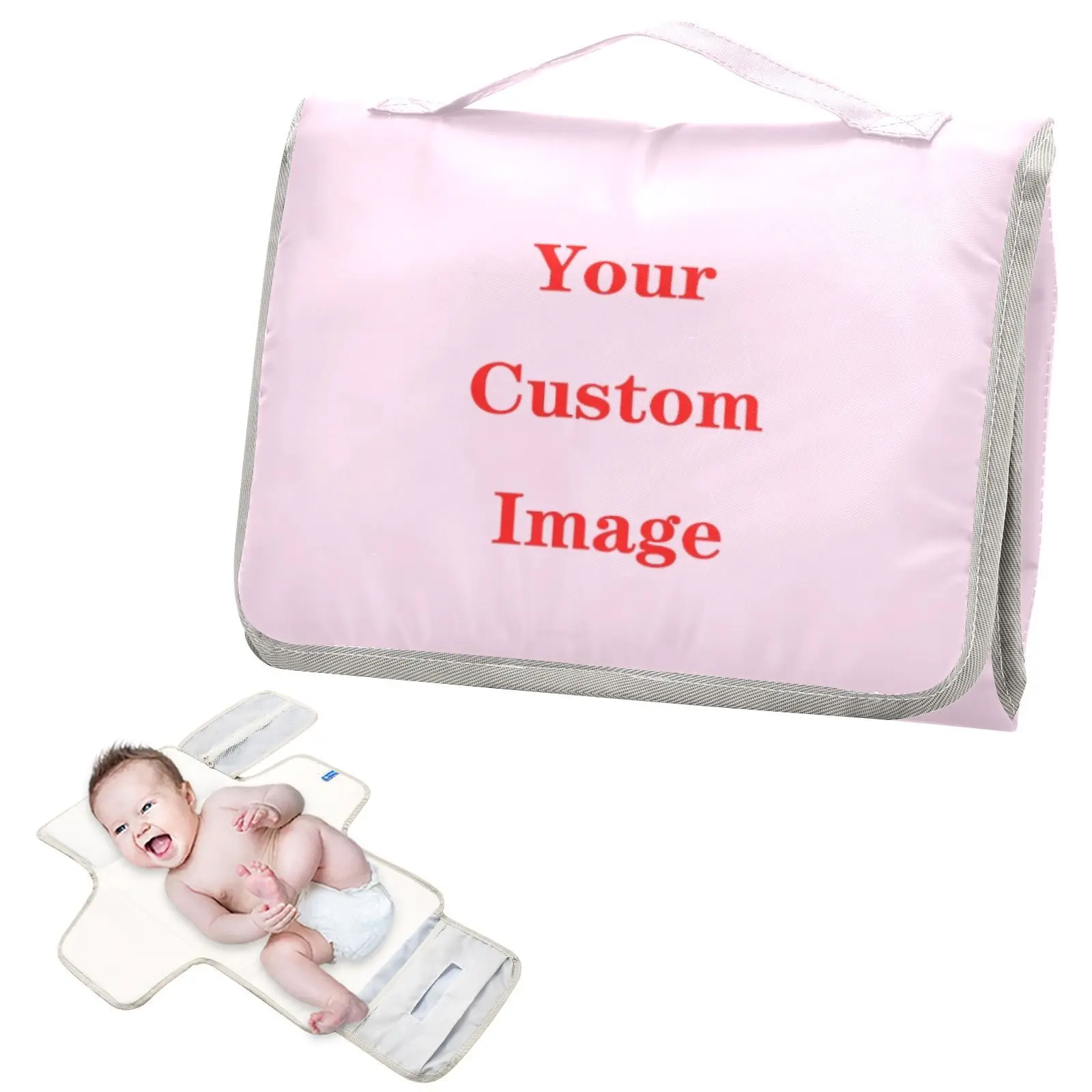 Portable Diaper Changing Pad Portable Baby Diaper Mat Waterproof Travel Diaper Changing Station Kit Baby Gifts Custom images