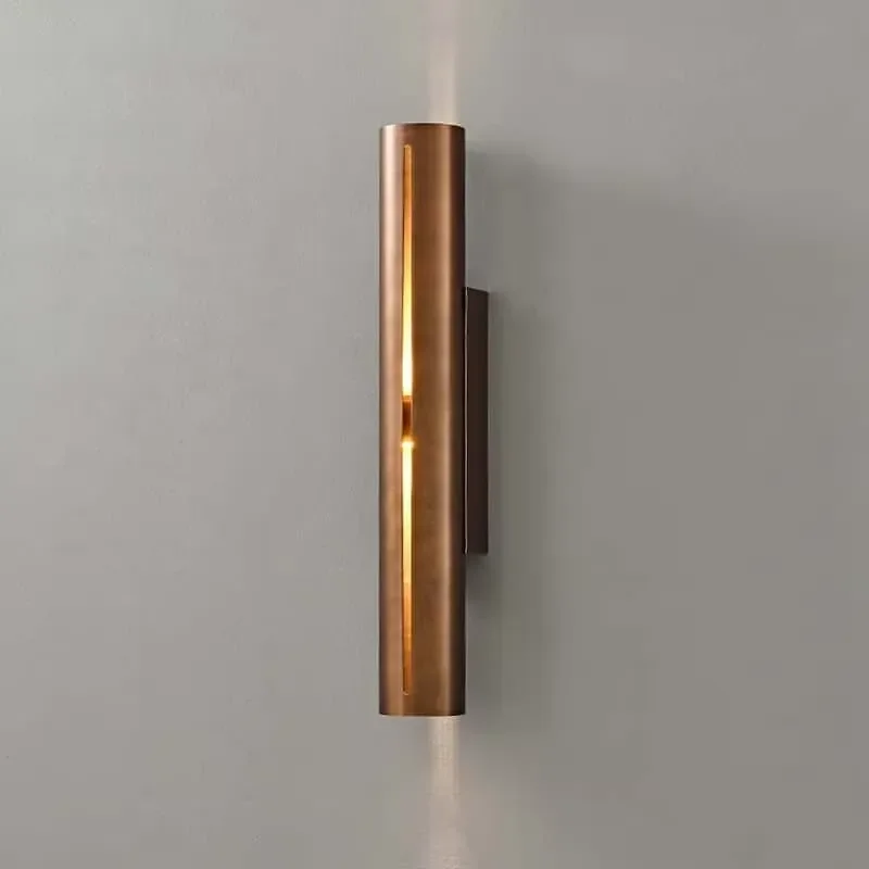 Nordic Modern LED Wall Lamp Copper Body Luxury Indoor Lighting Fixture for Bedroom Living Room Hotel Background Decor Light