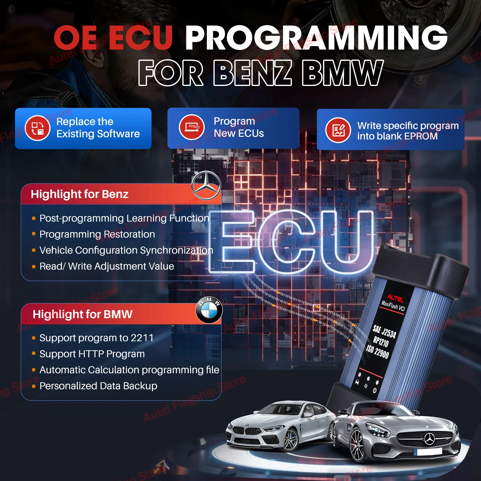 Autel Maxisys Elite II Pro Car Diagnostics Tool J2534 ECU Programming ECU Coding Motor TruSpeed CAN FD/DoIP PK MK908P Elite 2