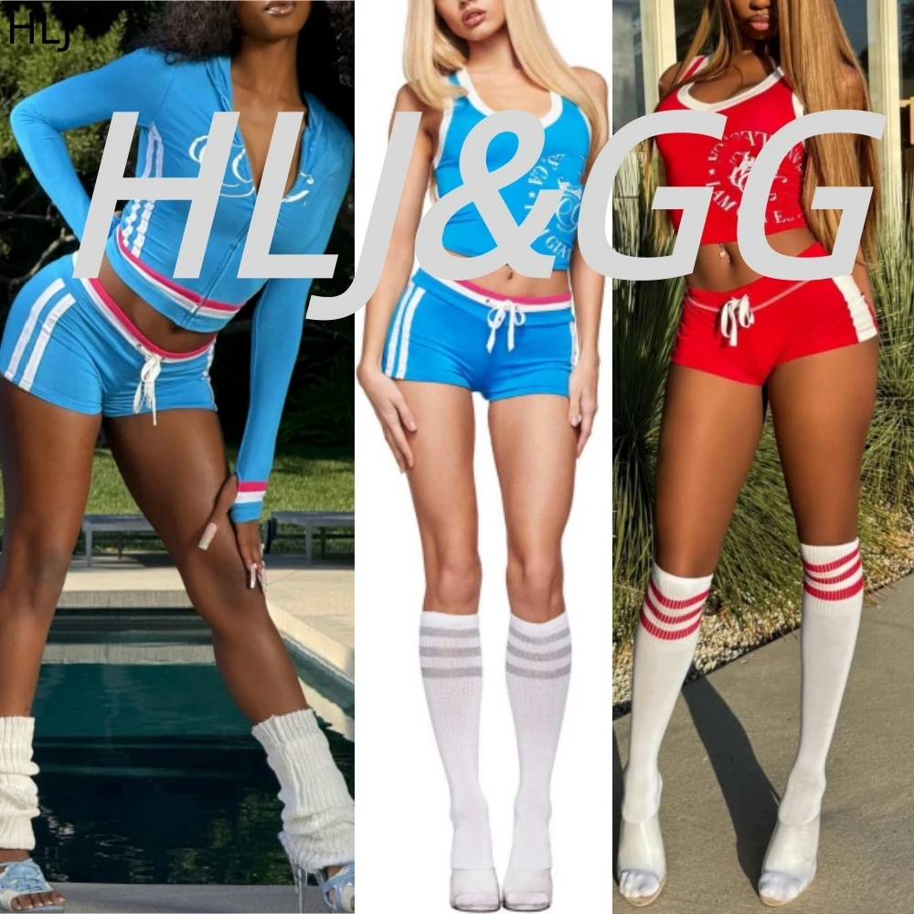 

HLJ Trend Fashion Y2K Letter Print Two Piece Sets Women Hooded Zipper Long Sleeve Crop Top And Skinny Pants Outfit Streetwear BR