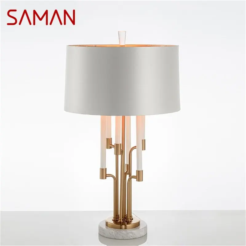 

SAMAN Postmodern Table Lamp LED Creative Luxurious Marble Desk Light For Home Living Room Bedroom Bedside Decor