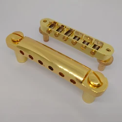 Tune-O-Matic Guitar Fixed Saddle Bridge Tailpiece 1 Set Gold for ABR-1 LP SG Electric guitars Replacement parts