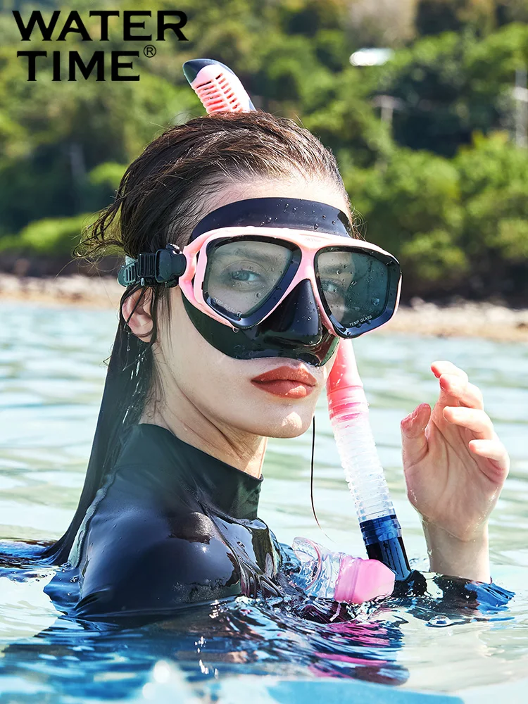 Diving mask anti choking dry breathing tube snorkeling set for adult myopia diving goggles