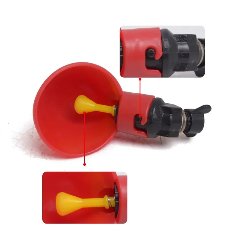 50 Pcs Red Automatic Drinking Cups Chicken Waterer Quail Nipple Drinker Thread Drinker Water Bowl Newest B