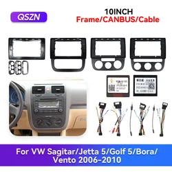 QSZN 케이블 캔버스, VW 사기타, 제타 5, 골프 5, 보라, 벤토 2006-2010 오토라디오, 자동차 대시보드 패널 프레임, 페시아 베젤 페이스플레이트