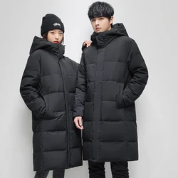 2023 Brand Winter Long Jacket Men Women Couples Warm Hooded Korean Cotton Padded Winter Coats Hooded Men Parkas Windbreaker