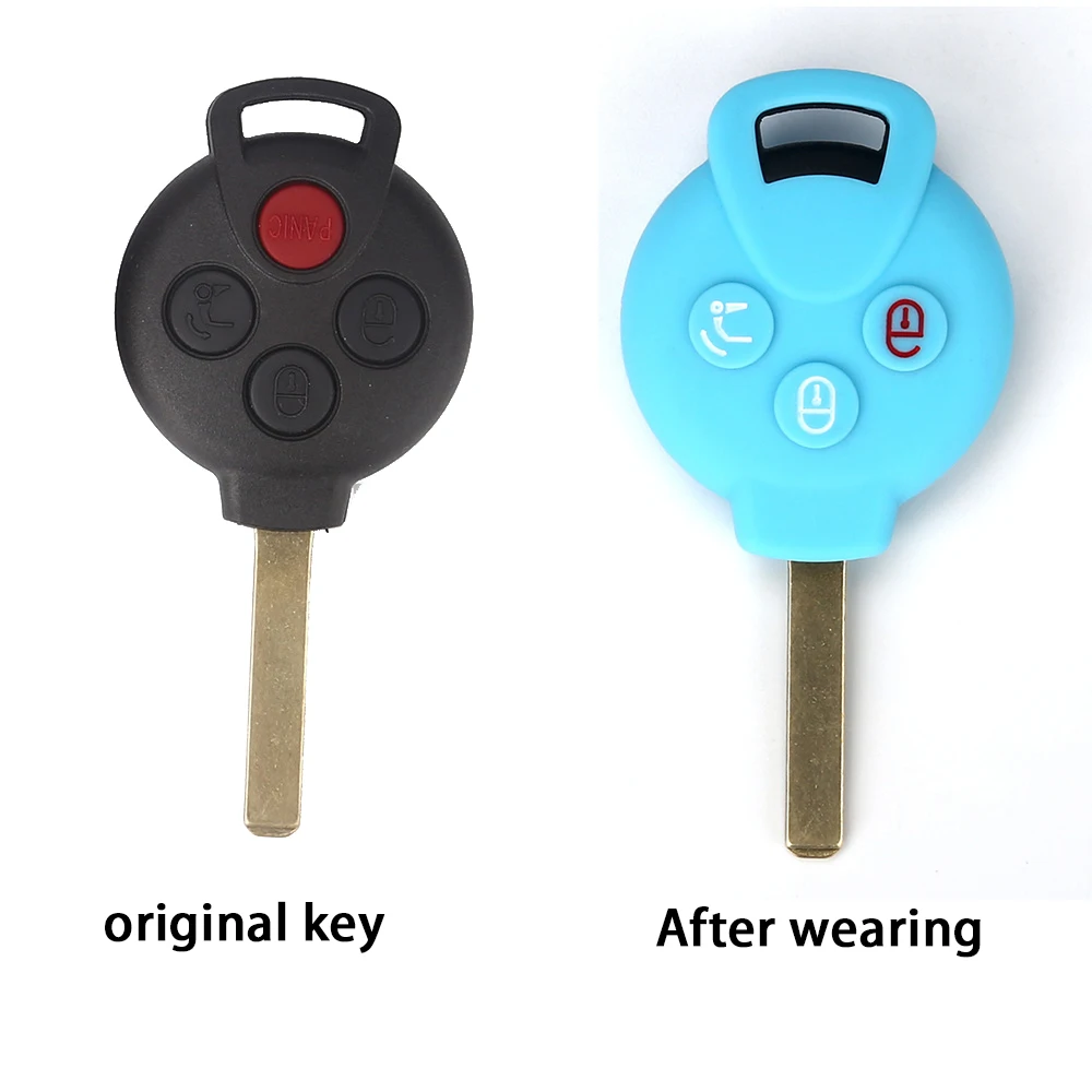 Car Remote Key Silicone Case Protective Cover For Mercedes Smart 451 Fortwo Car Accessories