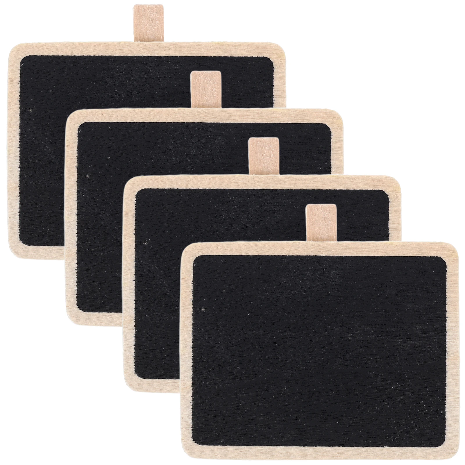 

4 Pcs Clips Small Blackboard Labels for Food at Party Square on Sign Holder Chalkboard Base Memo Decorative Message