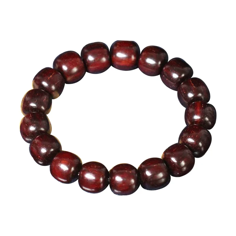 Pterocarpus Santalinus Barrel Bead Bracelet Men's and Women's Rosary Ebony Old-Styled Bead Crafts Wooden Barrel Beads