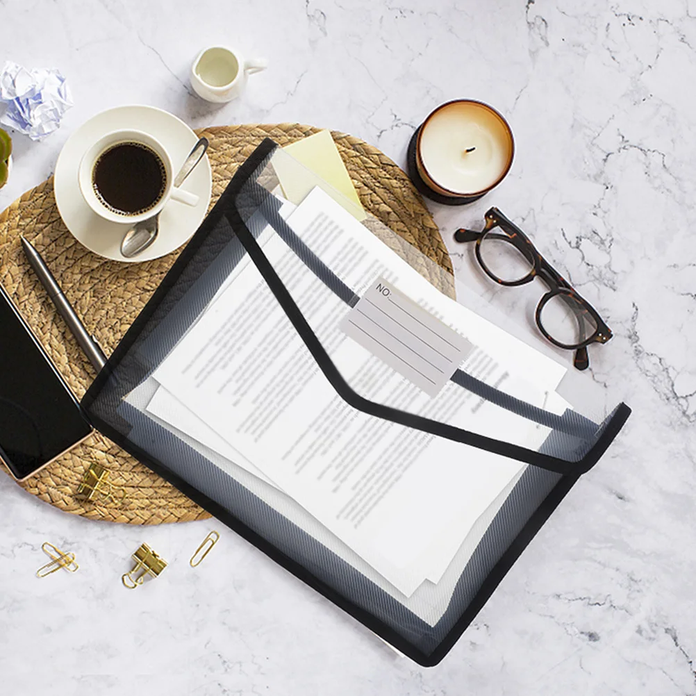 3pcs Waterproof Bag A4 Document Wallet Heavy Duty Office Holder Transparent Portable File Organizer Sturdy File Storage Pouch