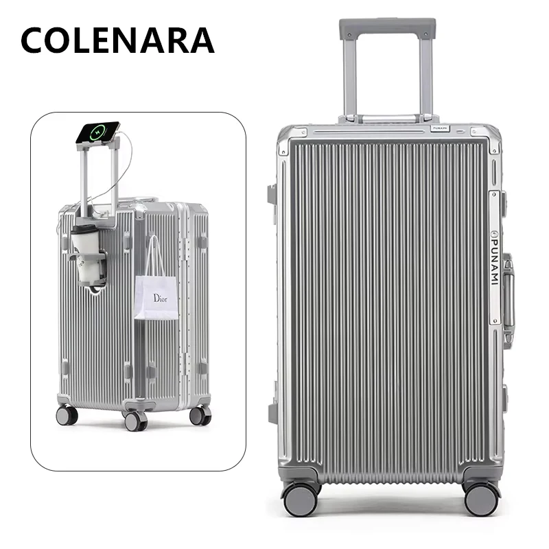 COLENARA Rolling Suitcase Sturdy and Durable Boarding Box Aluminum Frame Trolley Case 20