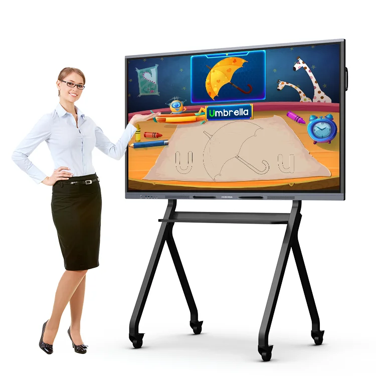 Factory Price 4K 55 65 75 85 Inch Touch Screen Multi-language Lcd Smart Board Interact Board Dual System Interactive Whiteboard