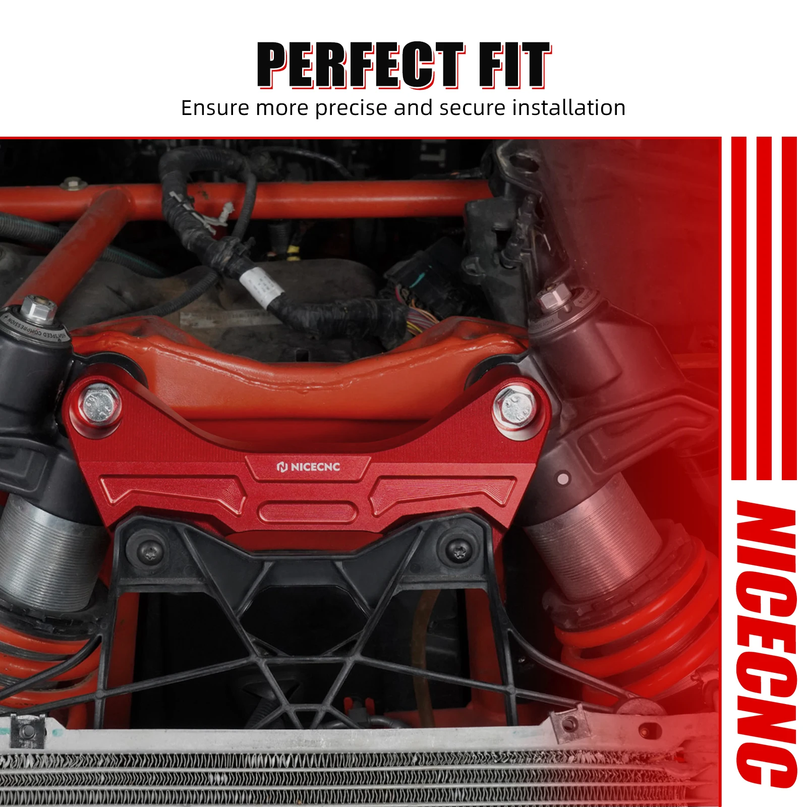 NICECNC Für Can Am Maverick X3 Max R Turbo DPS 2017-2018 Obere Vordere Stoßdämpferhalterung Aluminium UTV Zubehör – Detail 8