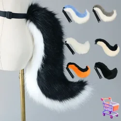 Handmade Furry Wolf Tail Girl Plush Cosplay Accessories Faux Fur Wolf Tail Lolita Cosplay Animal Tails Party