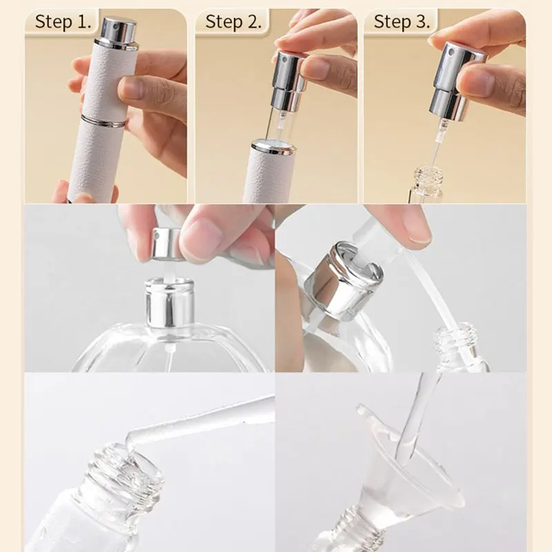 Garrafa de recarga de perfume de couro portátil 8ml recarregável garrafa de perfume spray atomizador perfume viagem ferramenta de cuidados com a pele