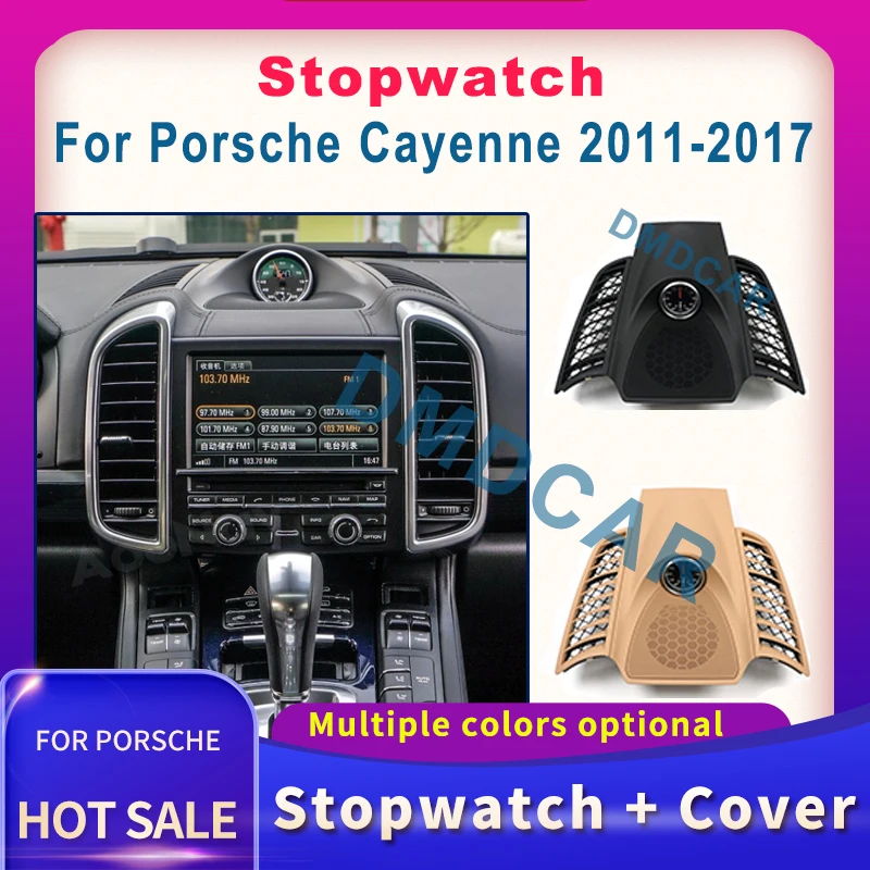 

Stopwatch For Porsche Cayenne 2010-2017 Interior Dashboard Central Clock Compass Time Electronic Meter Clock Accessional Kit