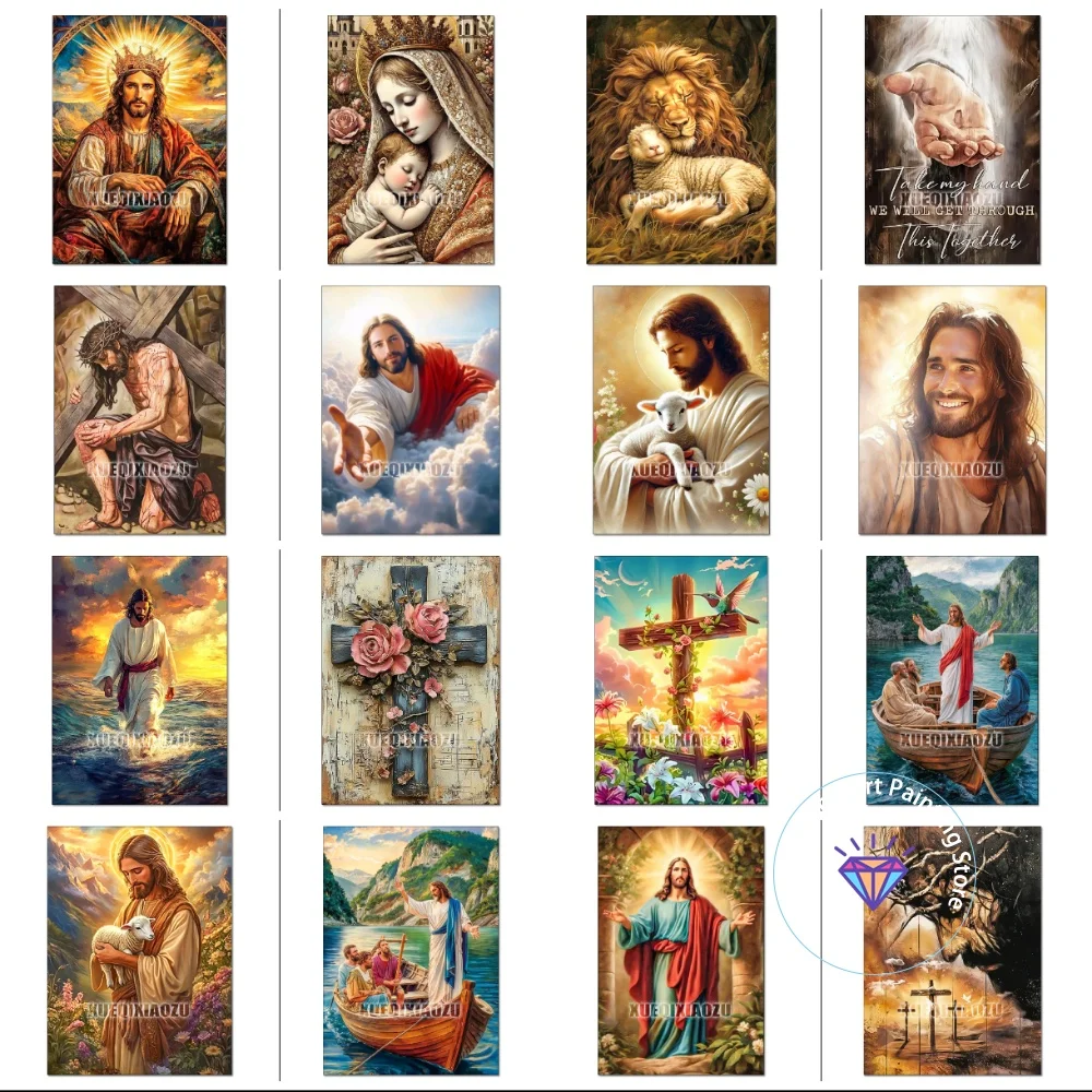 

Jesus Redemption Theme AB Diamond Painting Kit Square Round Diamond 5D DIY Mosaic Handmade Art Adult Gift Crafts Home Decoration