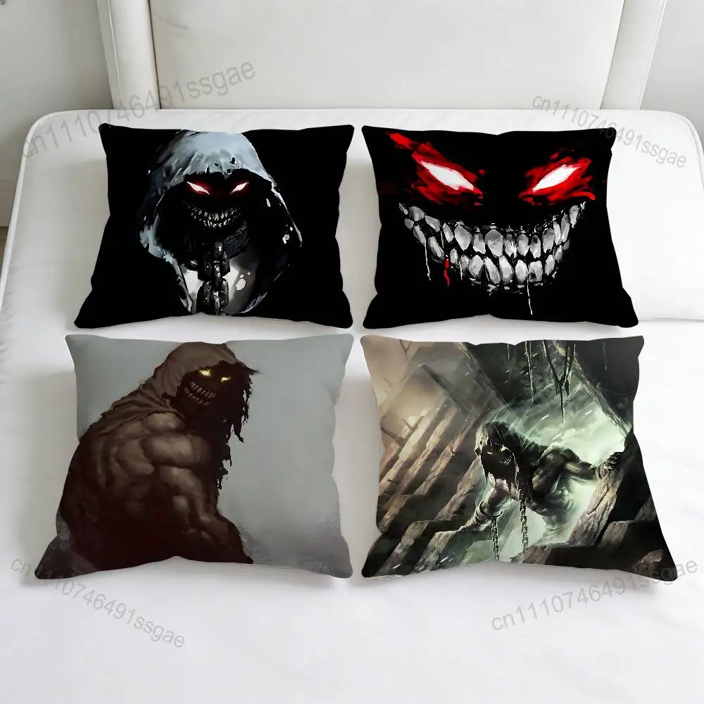D-Disturbed Band Cool Square Pillow Case Soft Decorative Throw Pillow Cover for Home Sofa Bed