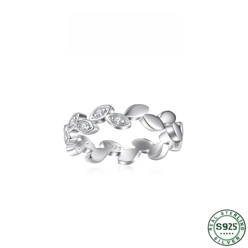 Hot selling Forest Series 100% S925 Silver Leaf Ring, niche design, handmade jewelry, women's silver ring, wedding jewelry