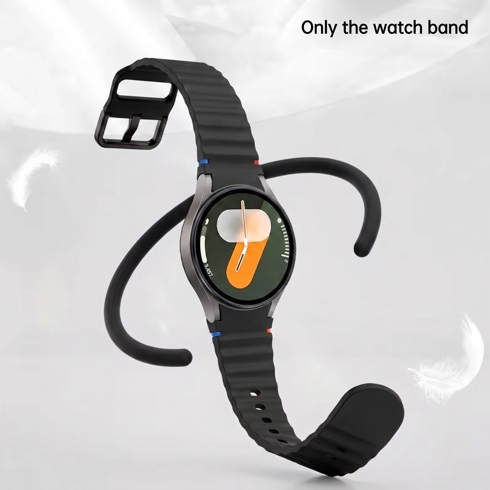 No Gap Soft Silicone Corrugated Strap Bands Compatible For Samsung Galaxy Watch 7 6 5 40mm 44mm 43mm 47mmWatch 5 Pro 45mm Band