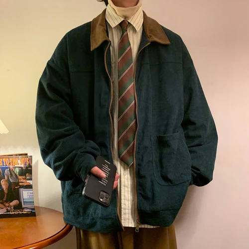 Chaqueta Bomber estilo americano Vintage 2025, cazadora para hombre, abrigos con cremallera, prendas de vestir holgadas de carga para otoño