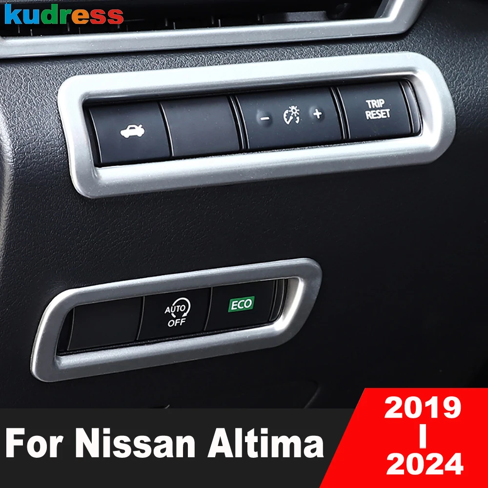 Interruptor de lámpara de cabeza de coche, botón de Control, cubierta de marco, embellecedor para Nissan Altima 2019-2021 2022 2023 2024, accesorios interiores mate